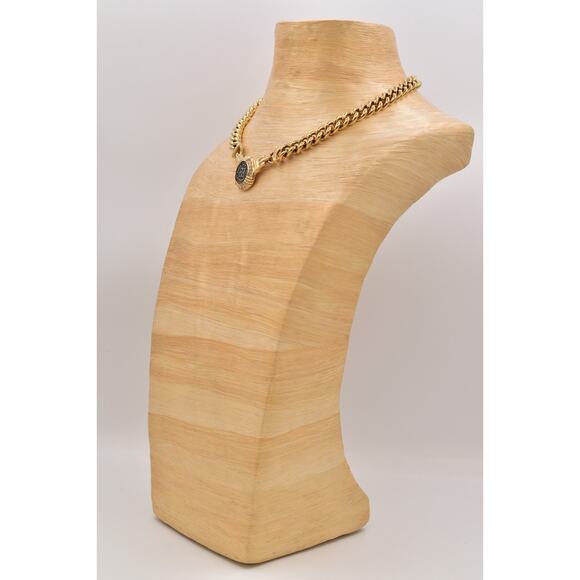 Givenchy Vintage Coin Medallion Collar Necklace Chunky Curb Gold Signed BinBM - Picture 9 of 12